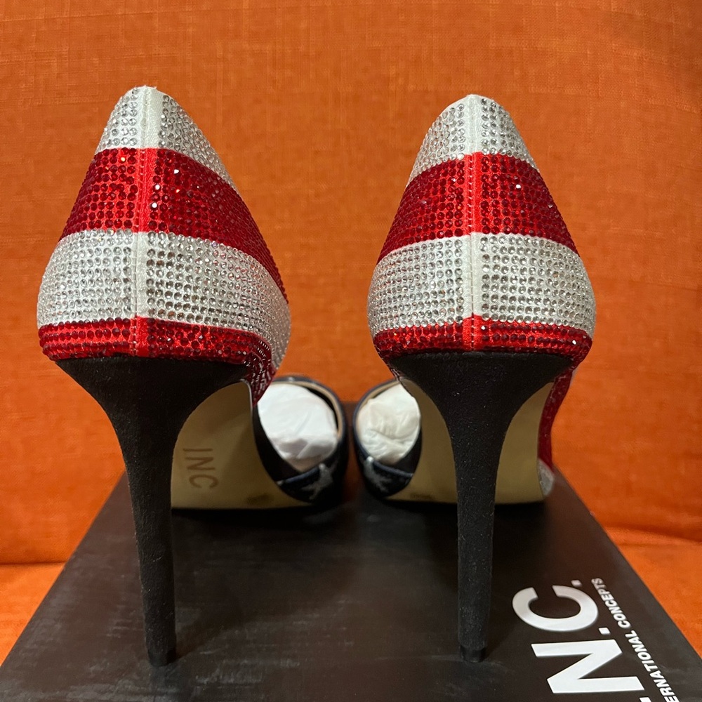 INC International Concepts Patriotic Red, White, and Blue Flag Heels - Picture 8 of 13